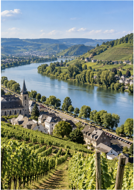 La Moselle et ses coteaux couverts de vignes